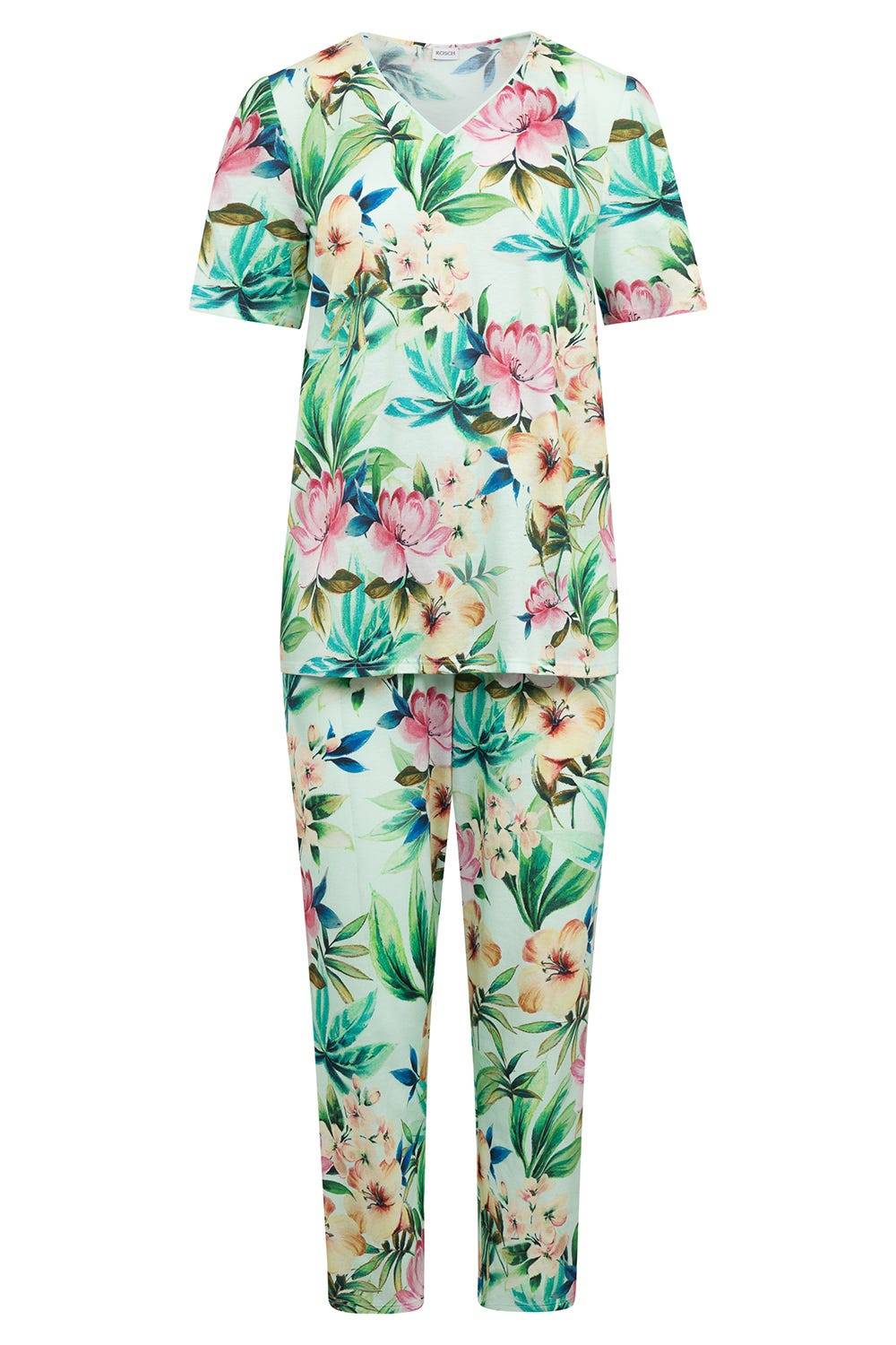 Rösch Pyjama im exotischen Blumendruck Baumwolle/Modal Neueste Stile