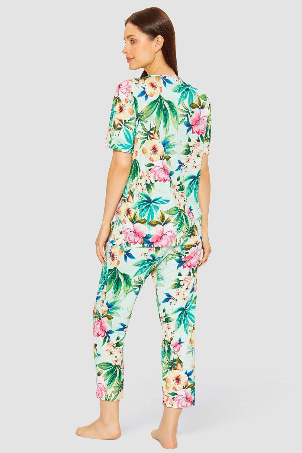 Rösch Pyjama im exotischen Blumendruck Baumwolle/Modal Neueste Stile