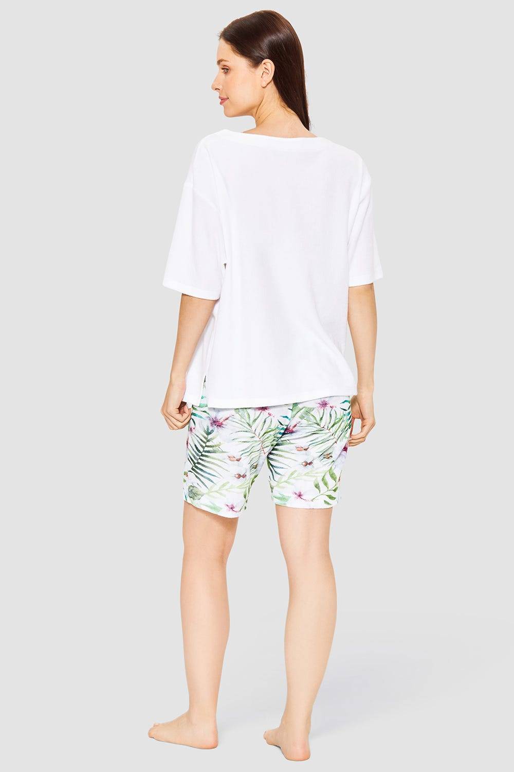 Rösch Pyjama mit exotischem Blumendruck Frottee Baumwolle/Polyester Bis zu 50% Rabatt