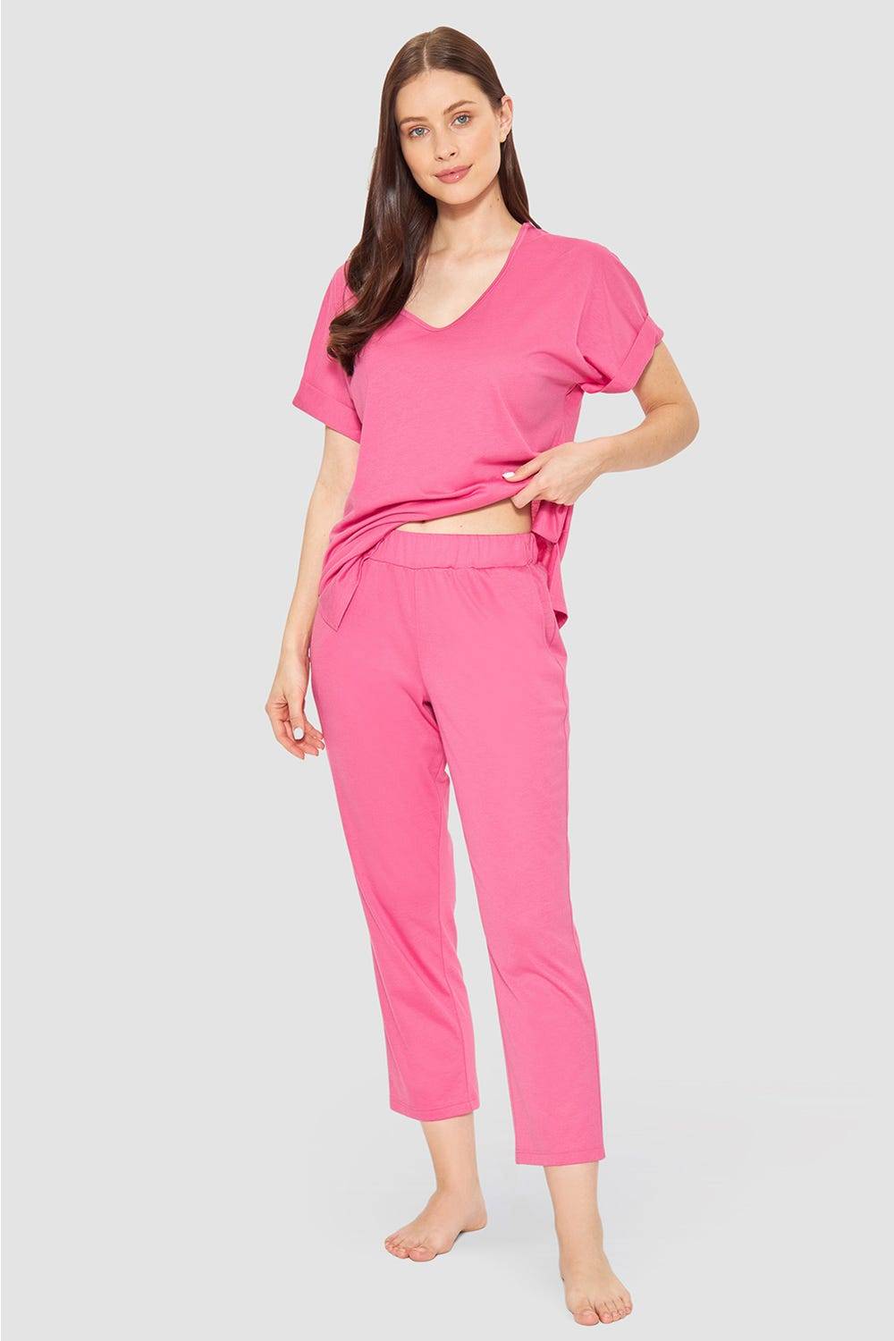 Rösch 7/8-Pyjamahose im sportiven Look Baumwolle/Modal Vierteljährliche Förderung