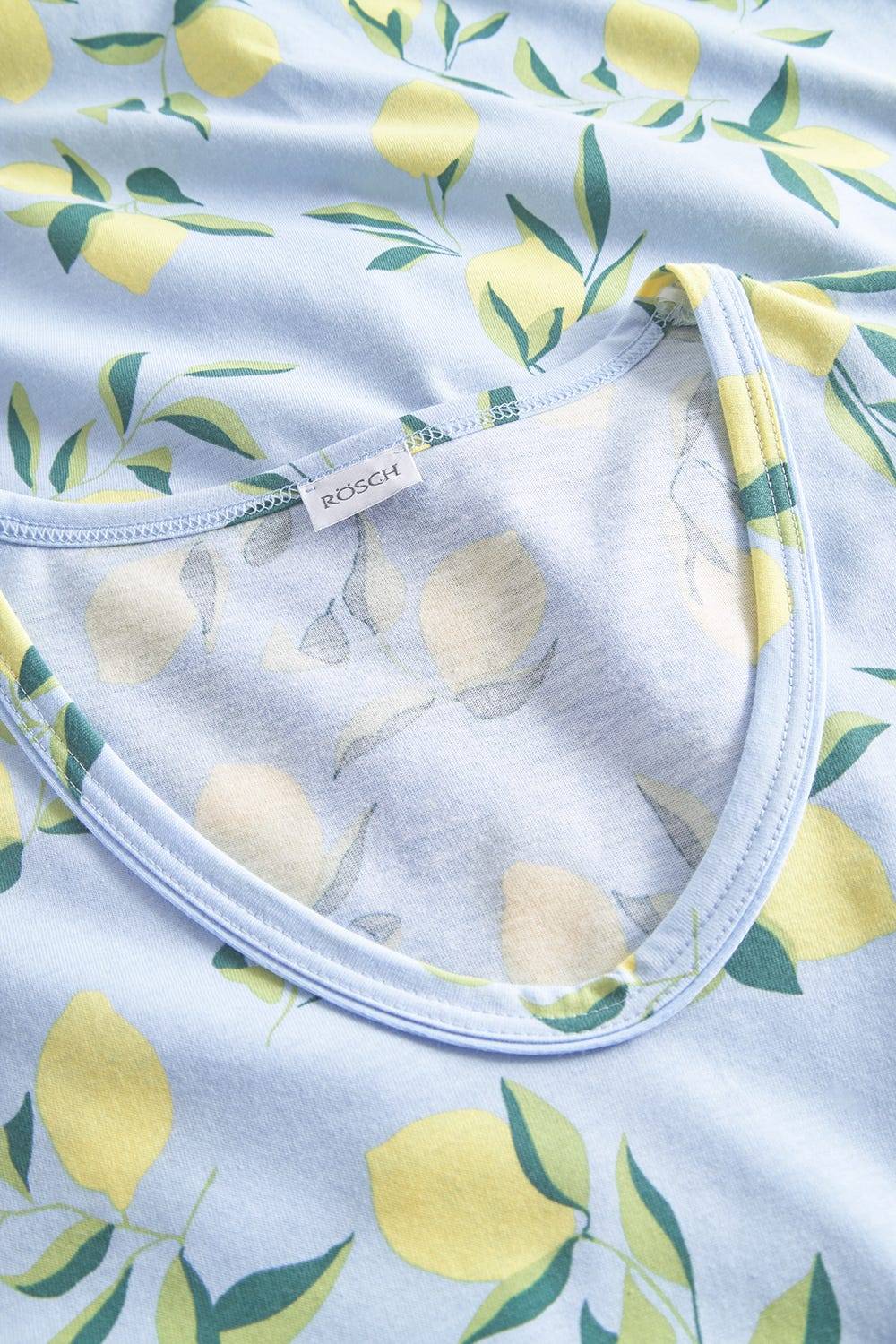 Rösch Nachtkleid im Zitronendruck Maxilänge sommerlich 100% Baumwolle Clearance-Verkauf