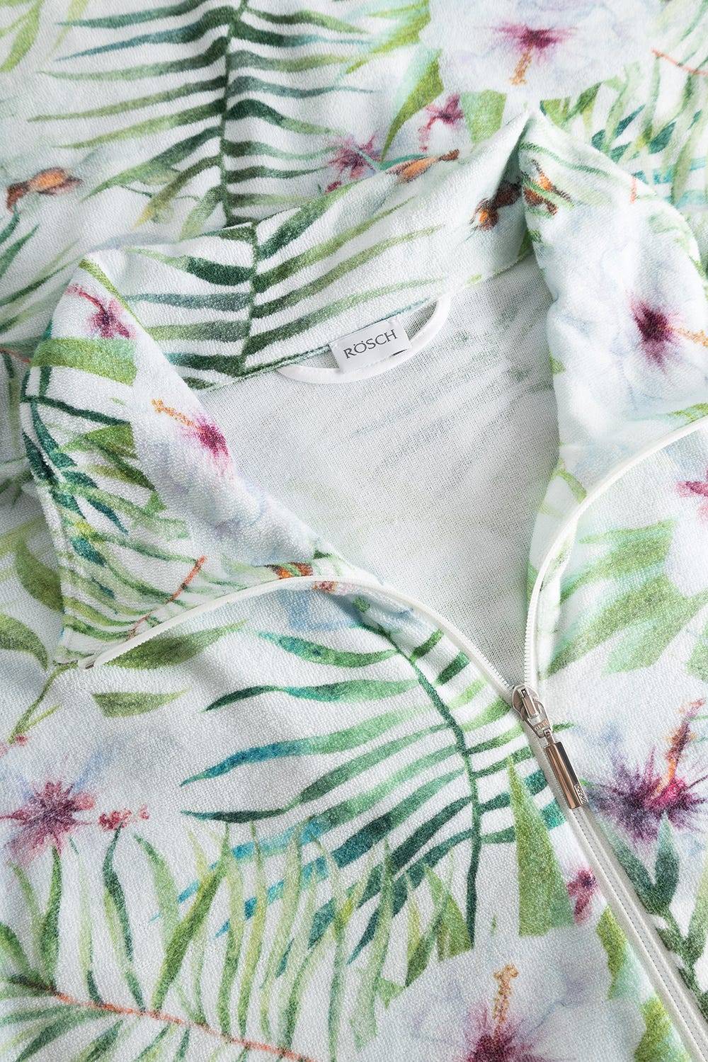 Rösch Morgenmantel im exotischem Blumendruck Frottee Baumwolle/Polyester Outlet