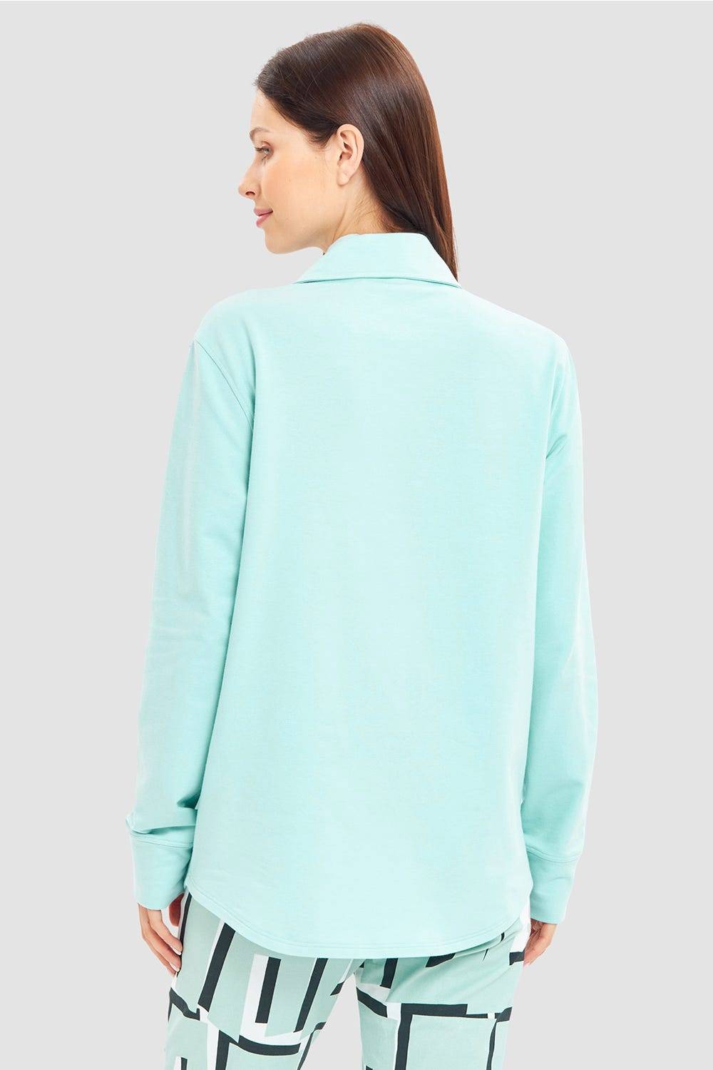 Rösch Sweatjacke mit Ziernähten Türkisblau Baumwolle/Elasthan Angebote