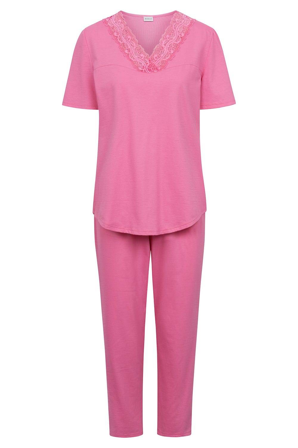 Rösch Pyjama mit Spitzendetails Pink Baumwolle/Modal Blitzverkäufe