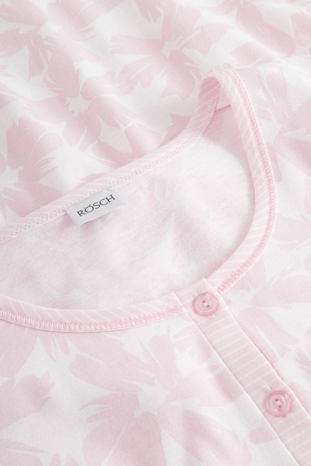 Rösch Nachthemd im Muster-Mix Blumen Streifen Rosa 100% Baumwolle Sonderangebot