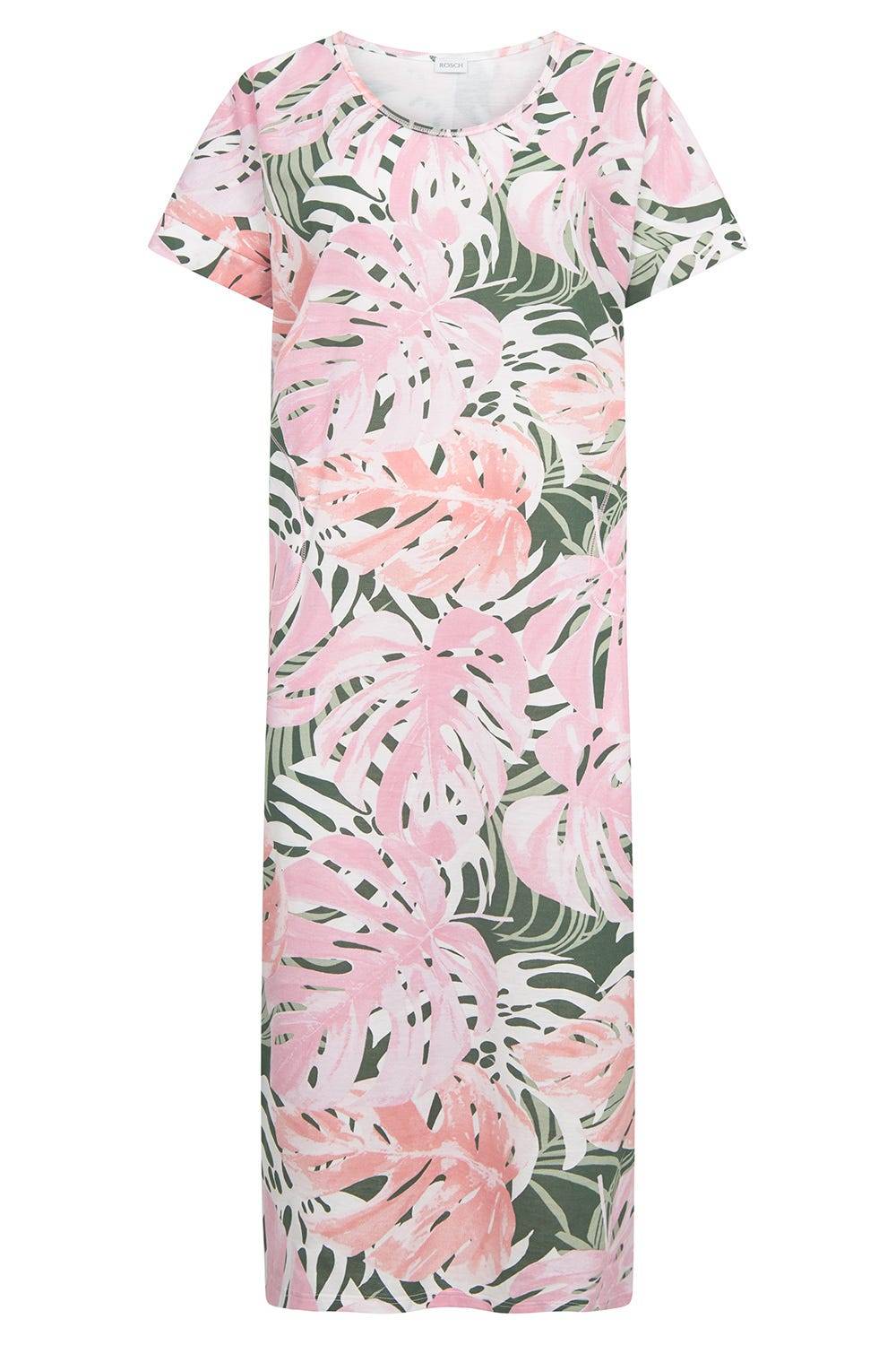 Rösch Nachtkleid im Blätterdruck exotisch Maxi-Länge 100% Baumwolle Versandkostenfrei