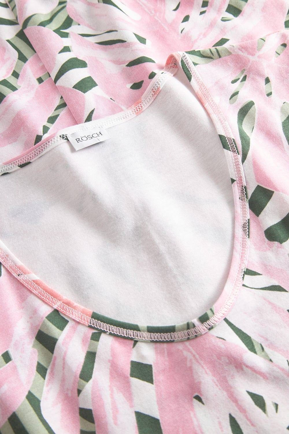 Rösch Nachtkleid im Blätterdruck exotisch Maxi-Länge 100% Baumwolle Versandkostenfrei