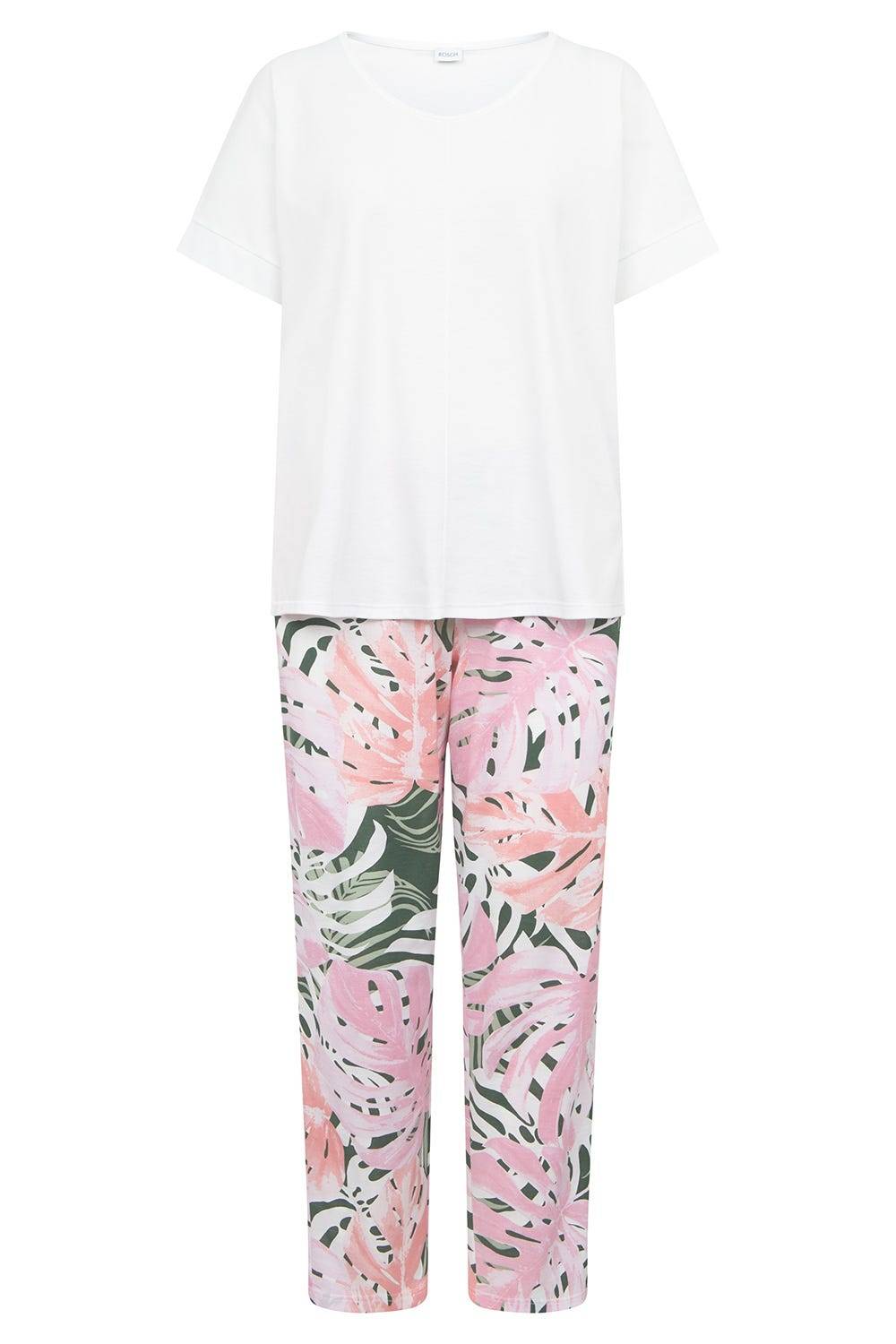 Rösch Pyjama mit Blätterdruck exotisch 100% Baumwolle Großer Ausverkauf