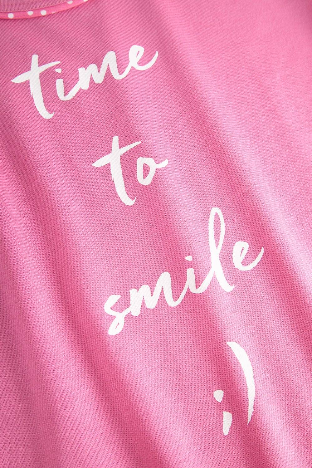 Rösch Pyjama mit Statement-Print Tupfendruck Pink Baumwolle/Modal Online Shopping