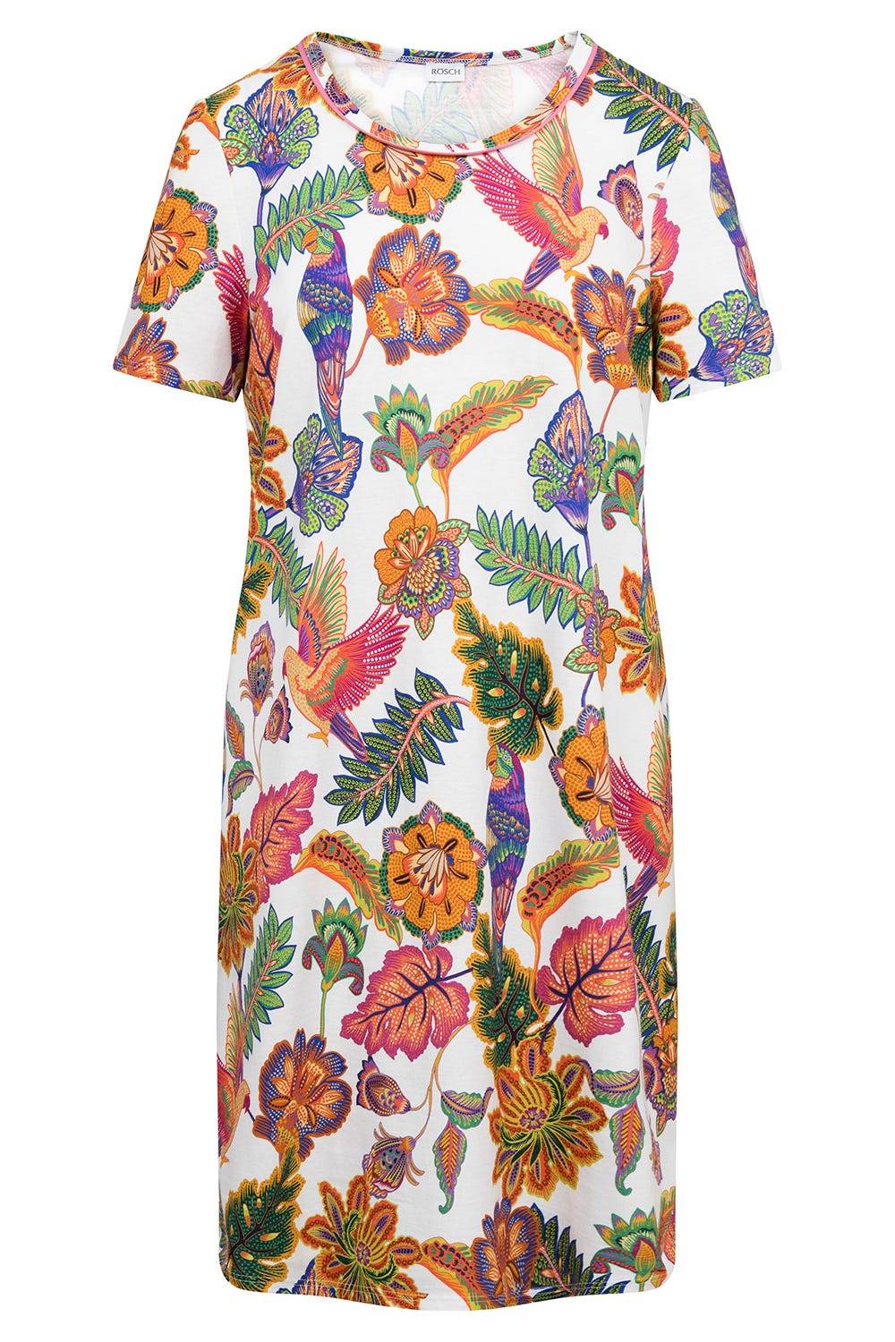 Rösch Nachthemd Kurzarm mit Blumenprint exotisch Baumwolle/Modal Preisnachlass