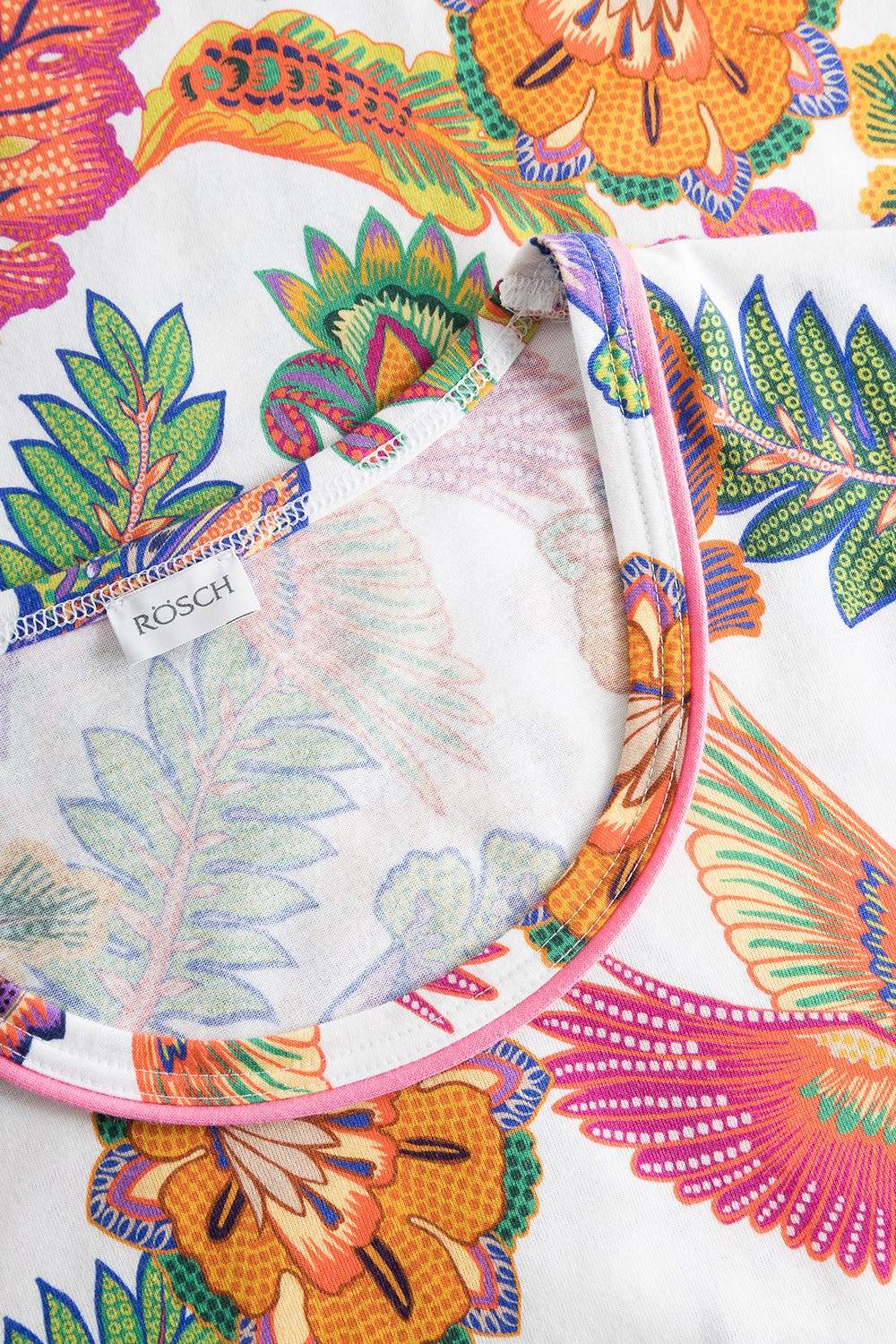 Rösch Nachthemd Kurzarm mit Blumenprint exotisch Baumwolle/Modal Preisnachlass