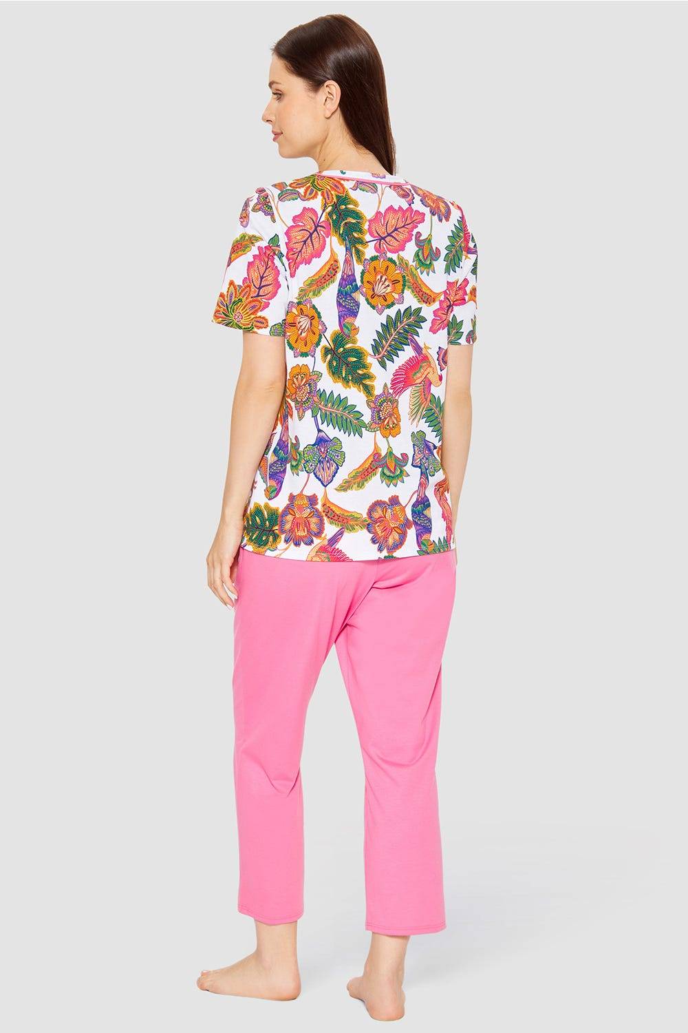 Rösch Pyjama mit Blumenprint exotisch Baumwolle/Modal Saisonschlussverkauf