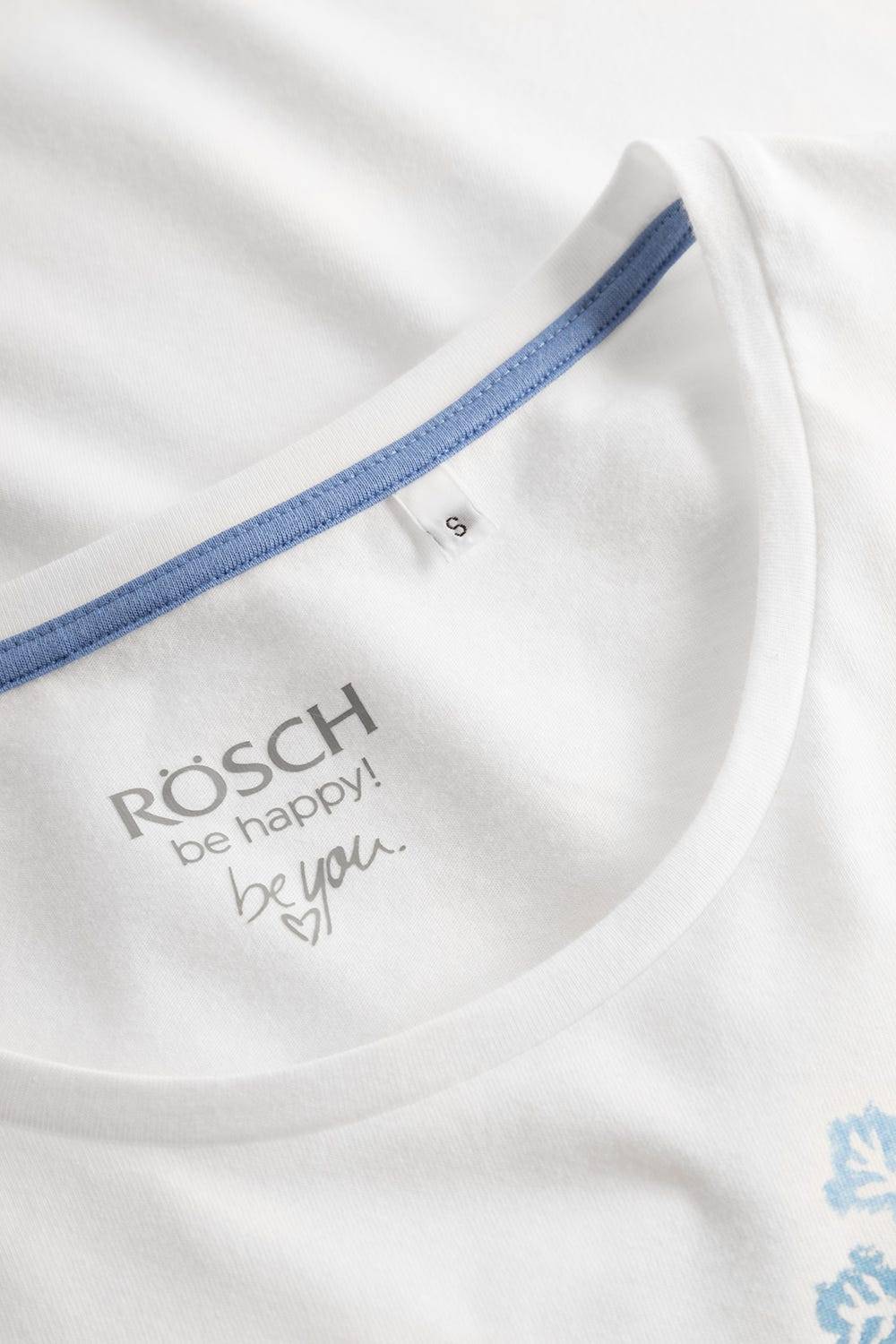 Rösch Shirt mit Schneeflocken Weiß Blau 100% Baumwolle Vatertagsangebot