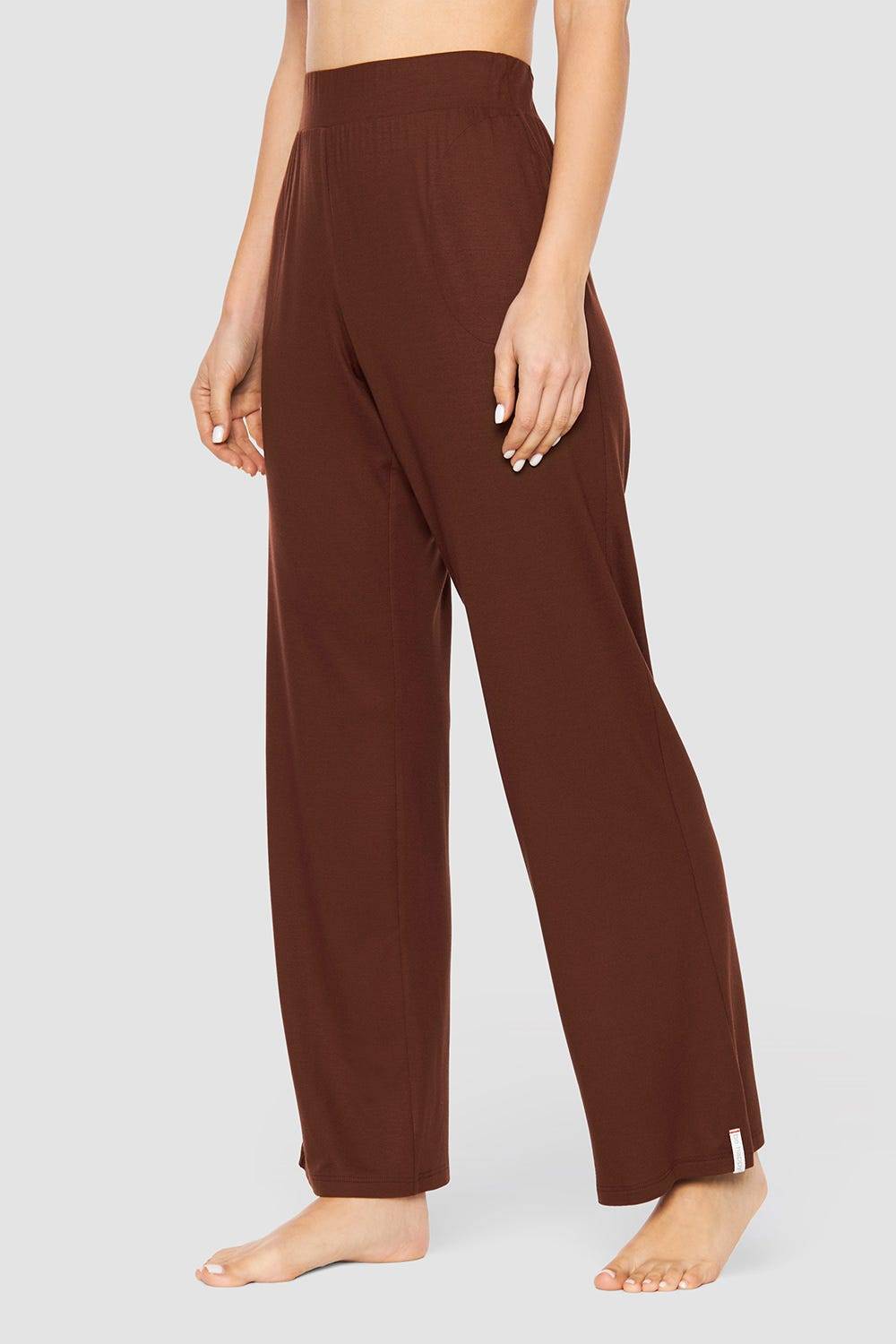 Rösch Hose mit weitem Bein Braun Basic Viskose/Elasthan Zeitlich begrenztes Angebot
