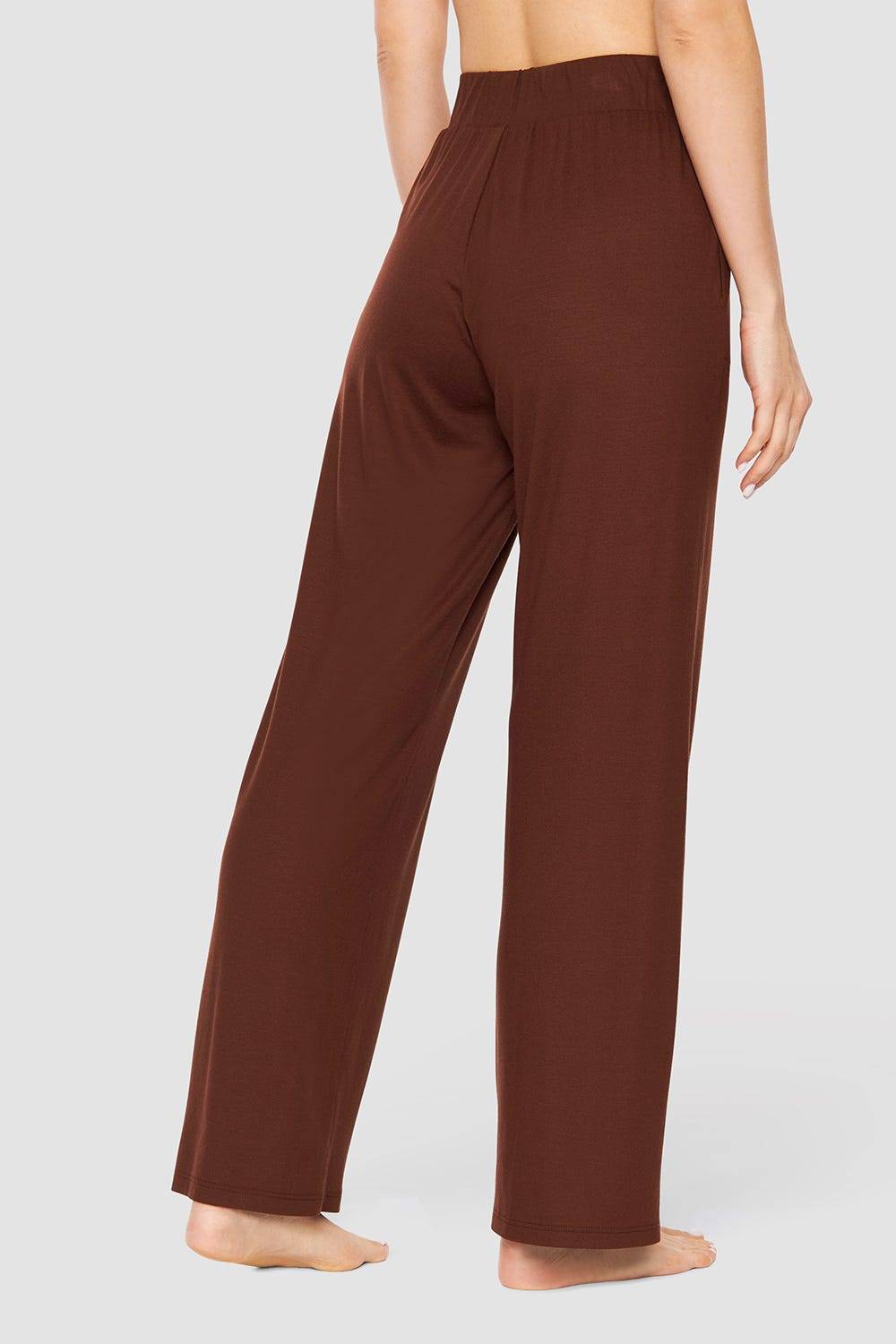 Rösch Hose mit weitem Bein Braun Basic Viskose/Elasthan Zeitlich begrenztes Angebot