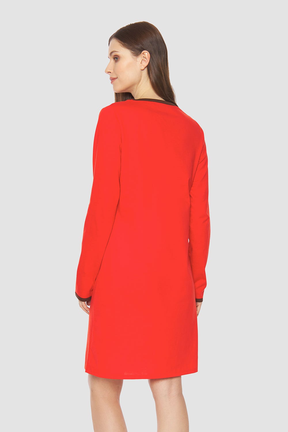 Rösch Nachthemd mit Schriftzug Rot Braun 100% Baumwolle Blitzangebot