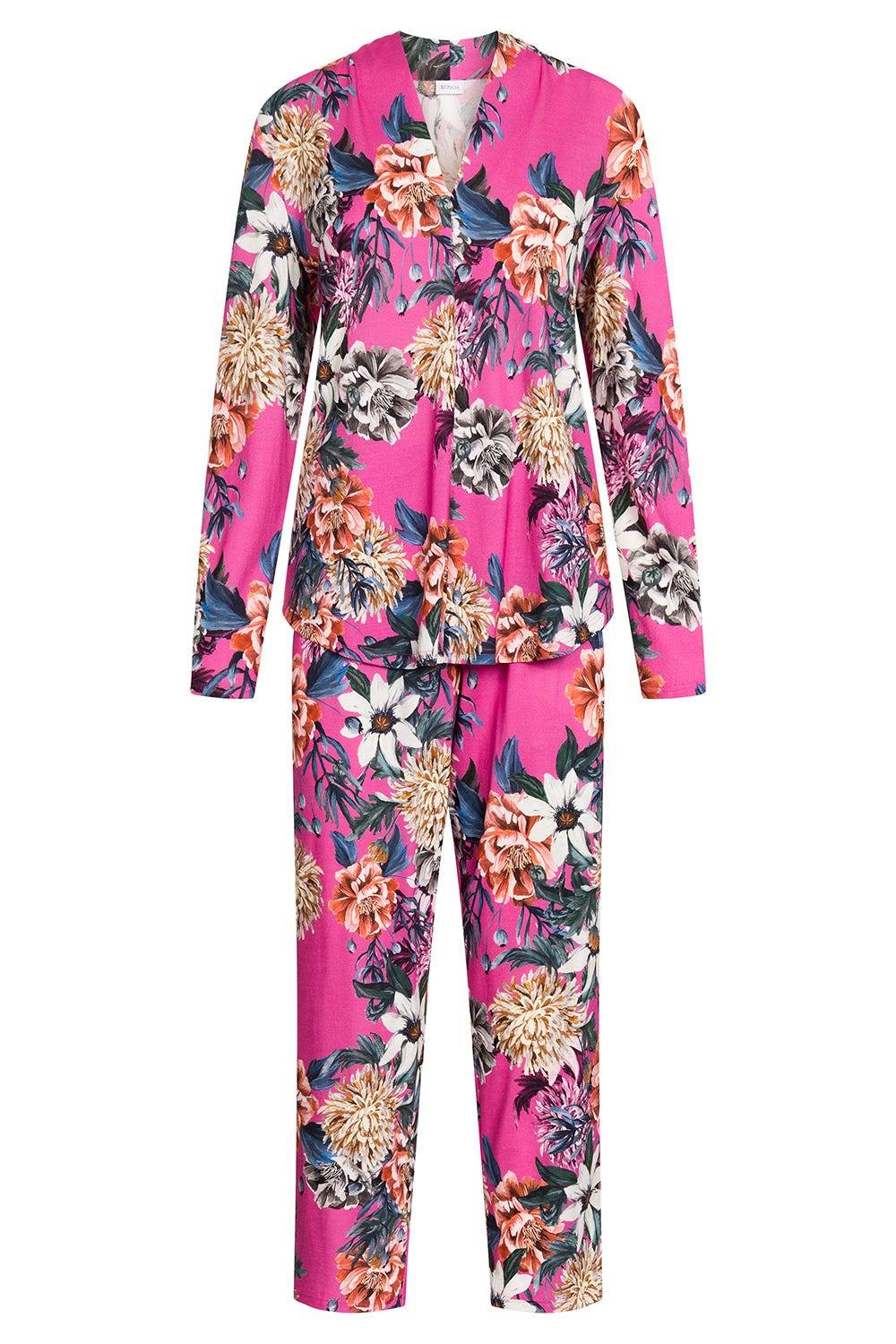 Rösch Pyjama im pinken Blumendruck Baumwolle/Modal Bestseller