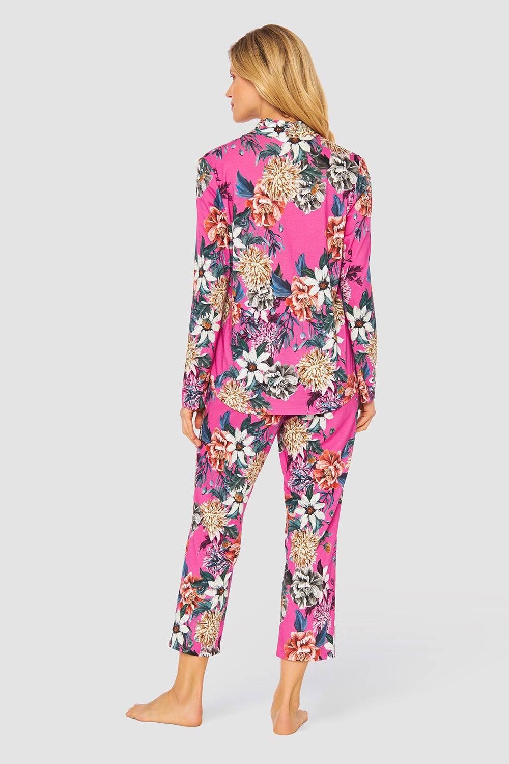 Rösch Pyjama im pinken Blumendruck Baumwolle/Modal Bestseller