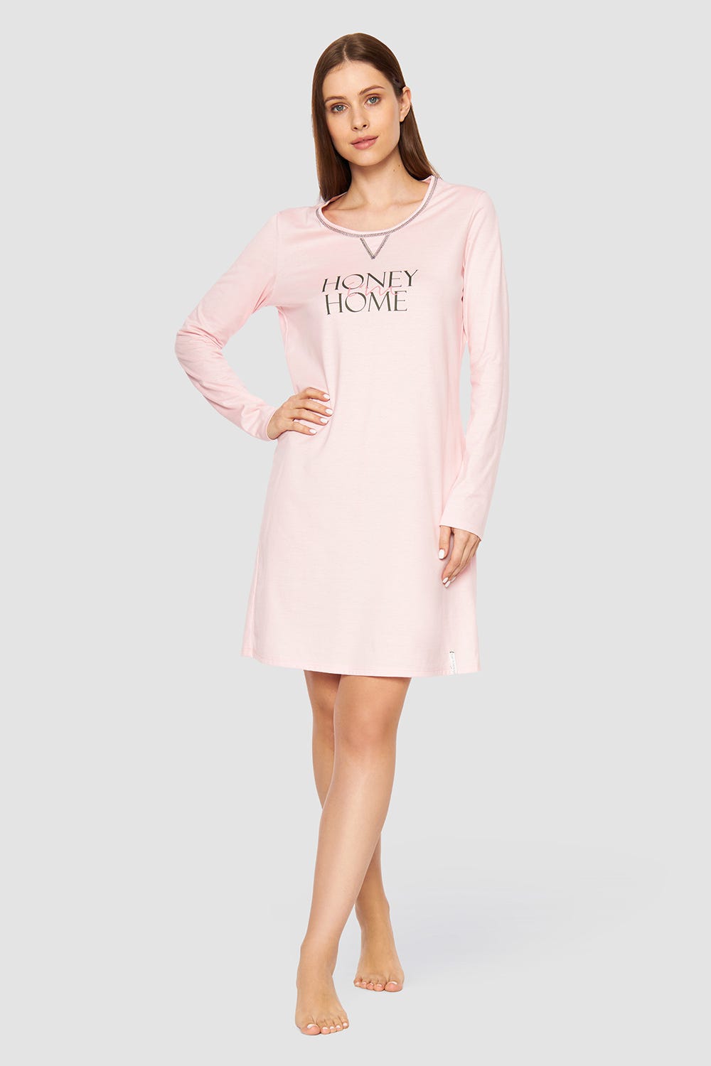 Rösch Nachthemd mit Schriftzug Rosa Baumwolle/Elasthan Wochenangebot