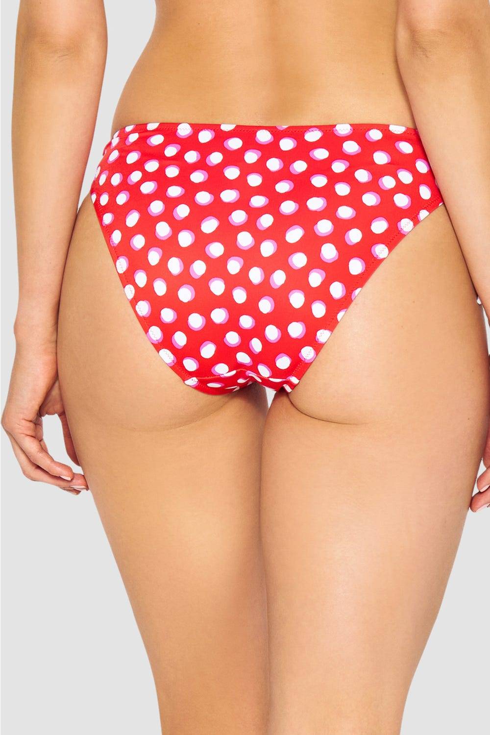 Rösch Bikini-Hose im Retro-Tupfendruck Rot-Weiß zum Binden Letzte 3 Tage