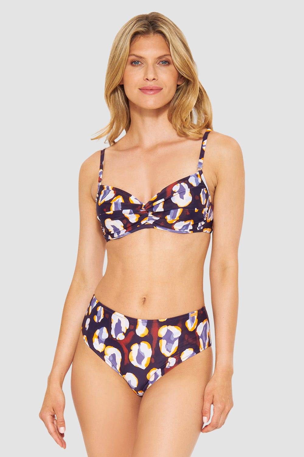 Rösch Bikini-Hose im Tupfendruck Modern Leo hoher Taillenausschnitt Nur für heute