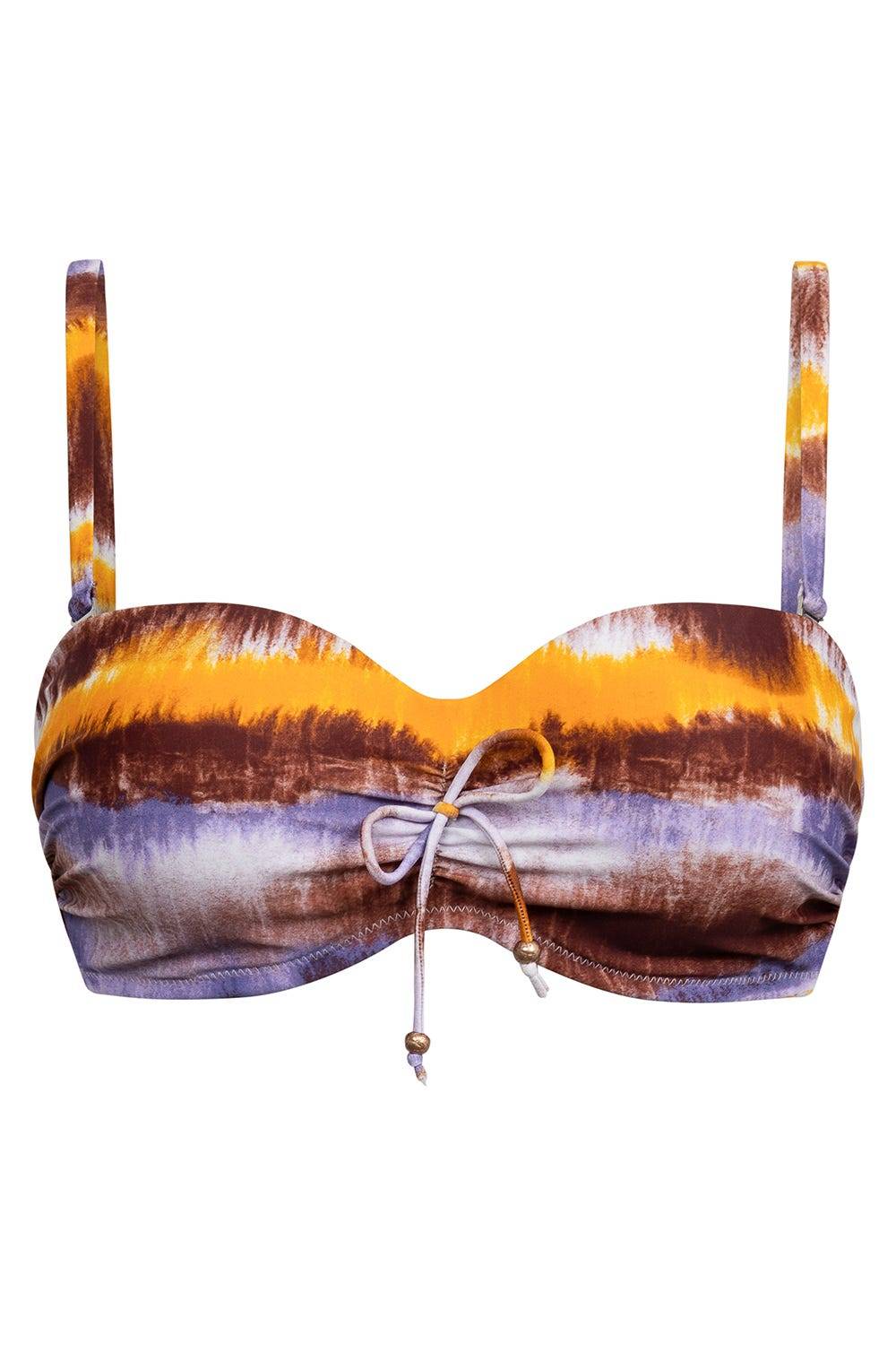 Rösch Bikini-Oberteil Bandeau im Batikdruck moderne Streifen Nur noch ein Tag übrig