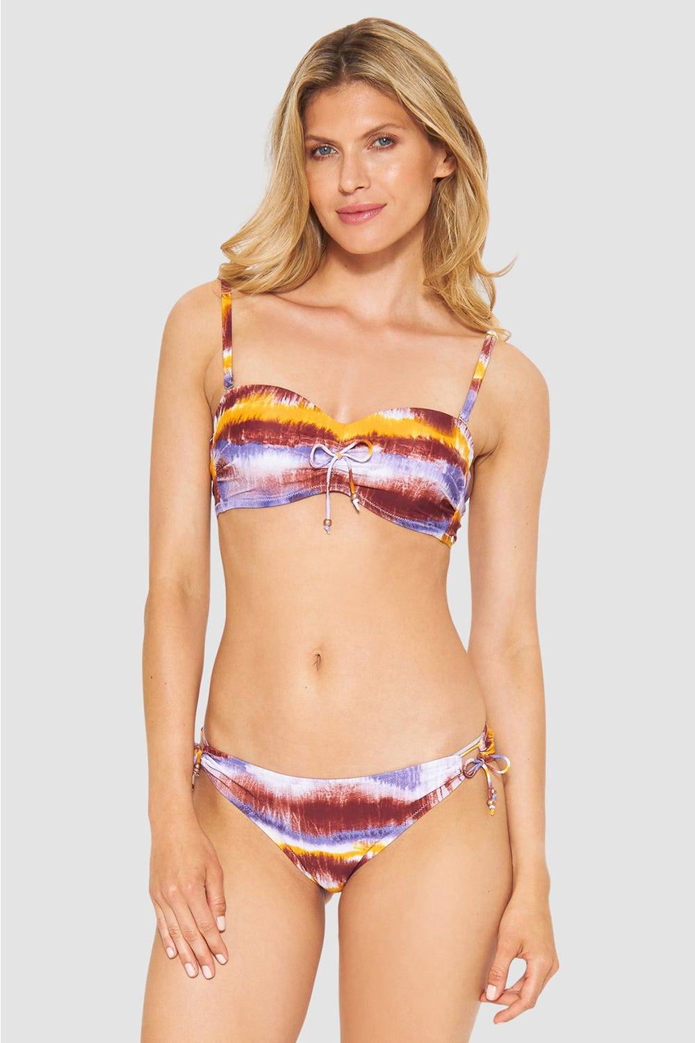 Rösch Bikini-Hose im Batikdruck moderne Streifen zum Binden Super Rabatt