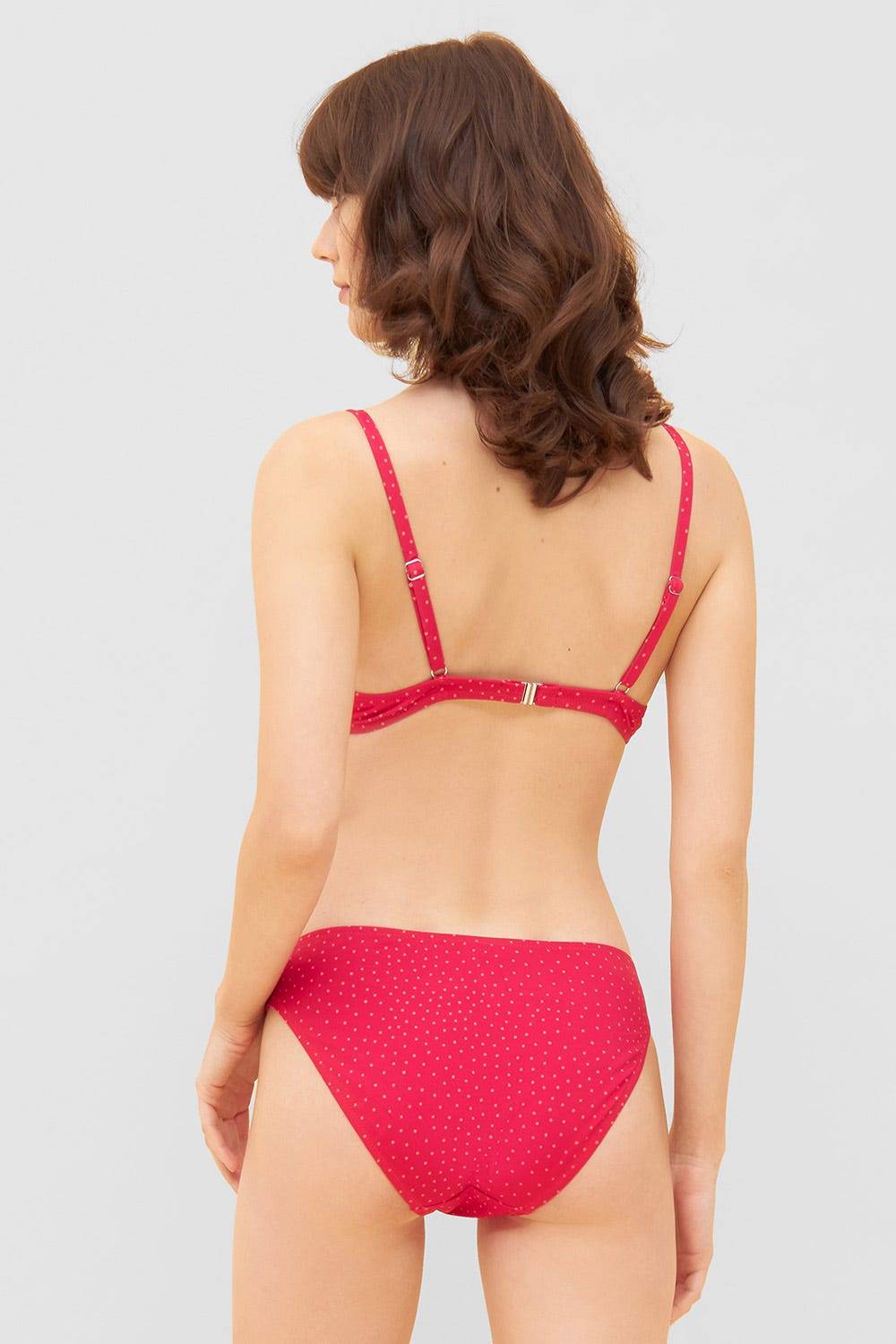 Rösch Bikini-Oberteil im pinken Mini-Tupfen-Druck recyceltes Polyamid/Elasthan Fabrikladen
