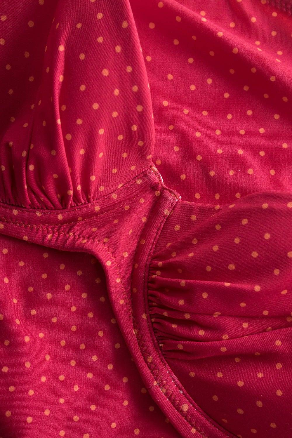 Rösch Bikini-Oberteil im pinken Mini-Tupfen-Druck recyceltes Polyamid/Elasthan Fabrikladen