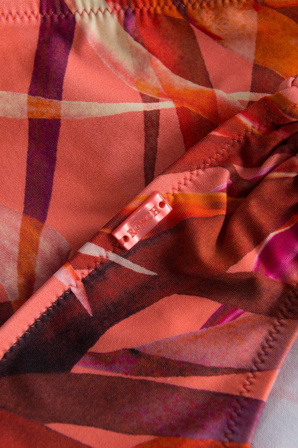 Rösch Bikini-Hose im bunten Blätter-Druck Binde-Bänder recyceltes Polyamid/Elasthan Begrenzt auf 3 Tage