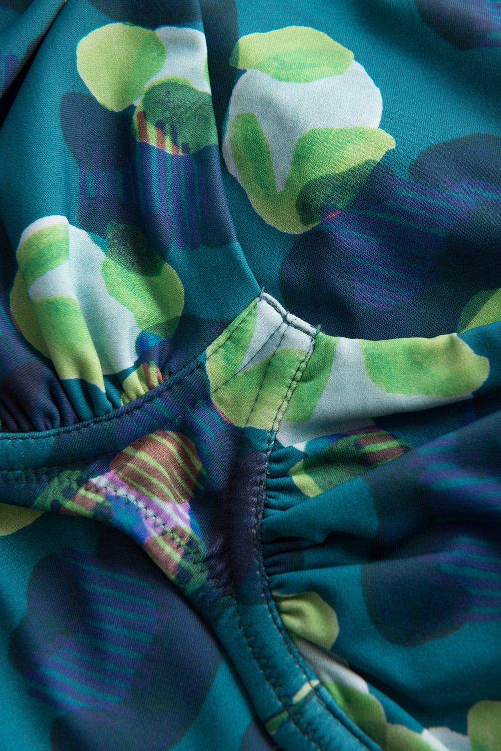 Rösch Bikini-Top mit Raffungen im grünen Leo-Design recyceltes Polyamid/Elasthan Speichern exportieren