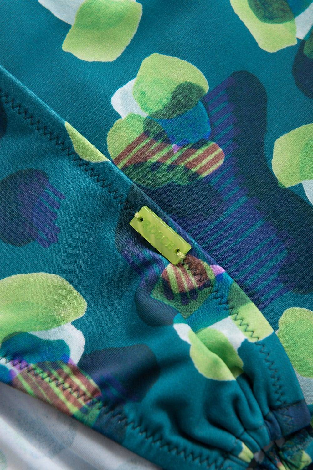 Rösch Bikini-Hose im grünen Leo-Design Schleifen recyceltes Polyamid/Elasthan Black Friday Preise