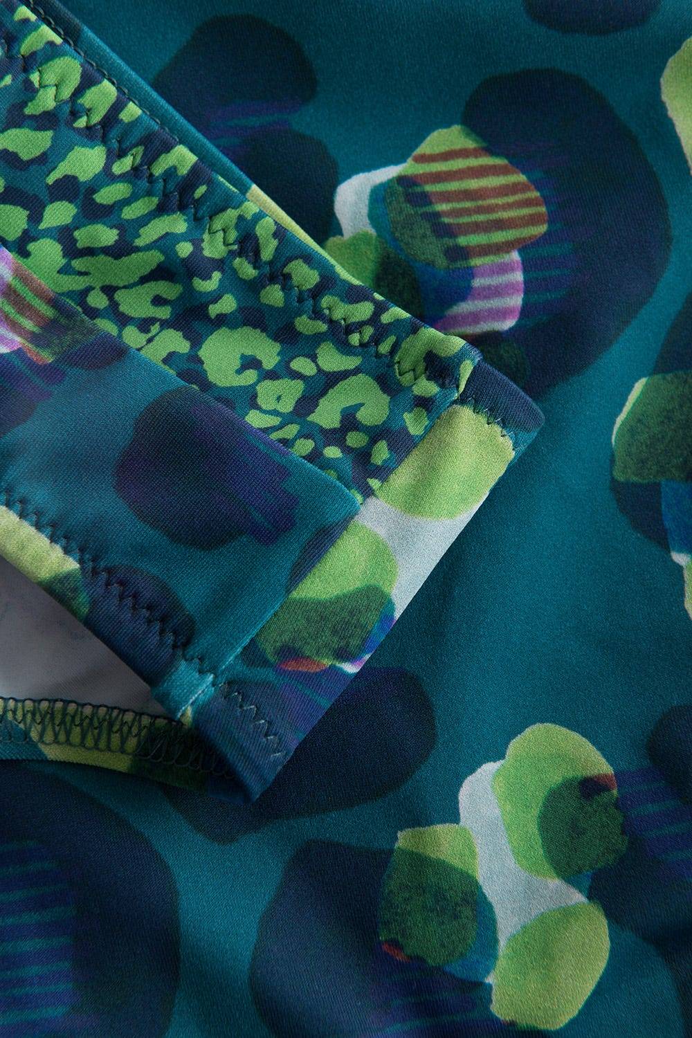 Rösch Bikini-Hose im Leo-Druck-Mix Petrol recyceltes Polyamid/Elasthan Im Verkauf