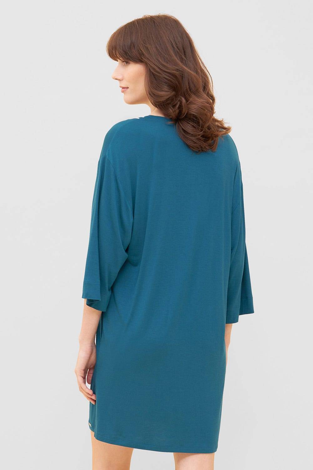 Rösch Strandkleid mit Paspeln am Ausschnitt Petrol 3/4-Arm Viskose/Elasthan Rabatte dieses Monats