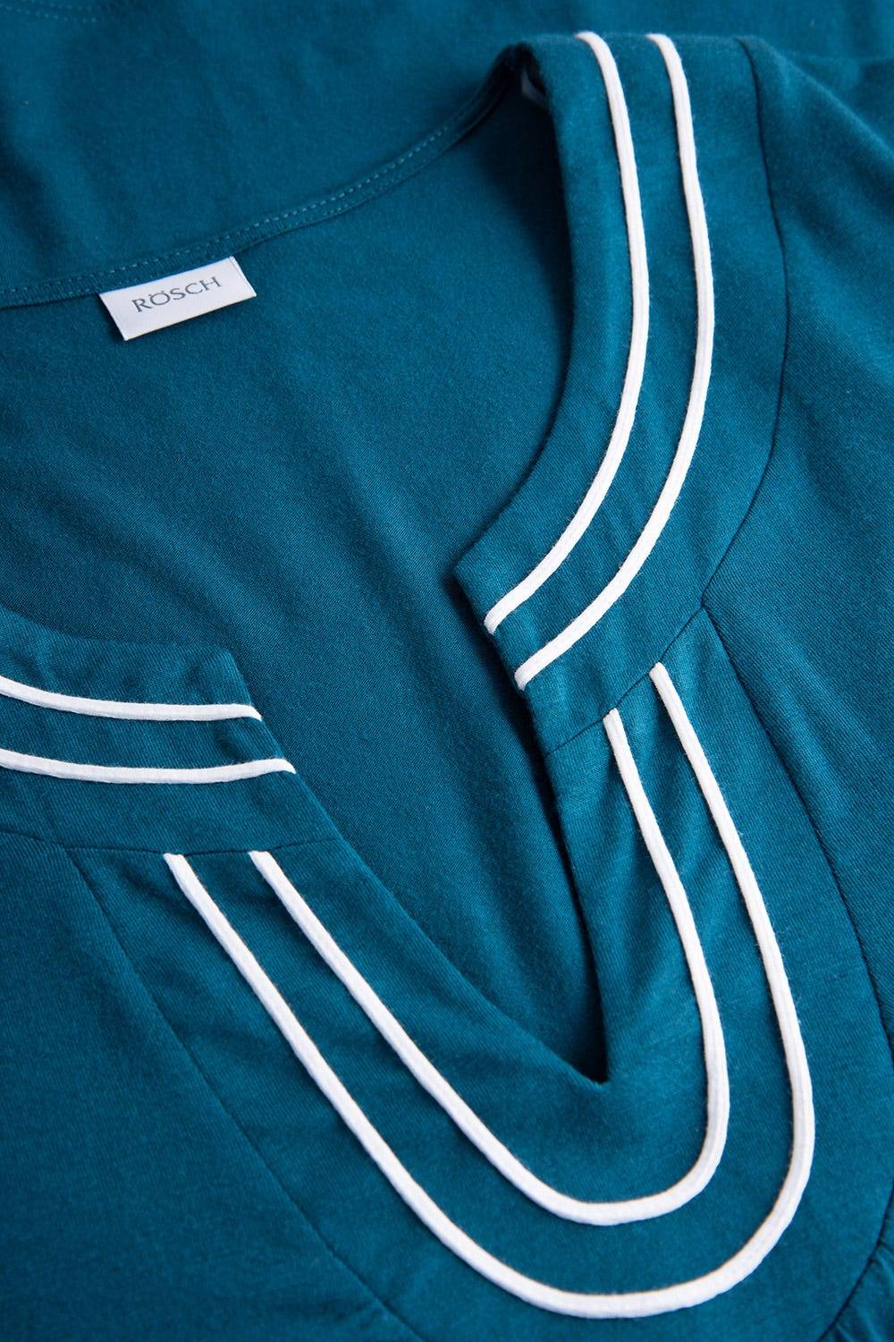 Rösch Strandkleid mit Paspeln am Ausschnitt Petrol 3/4-Arm Viskose/Elasthan Rabatte dieses Monats