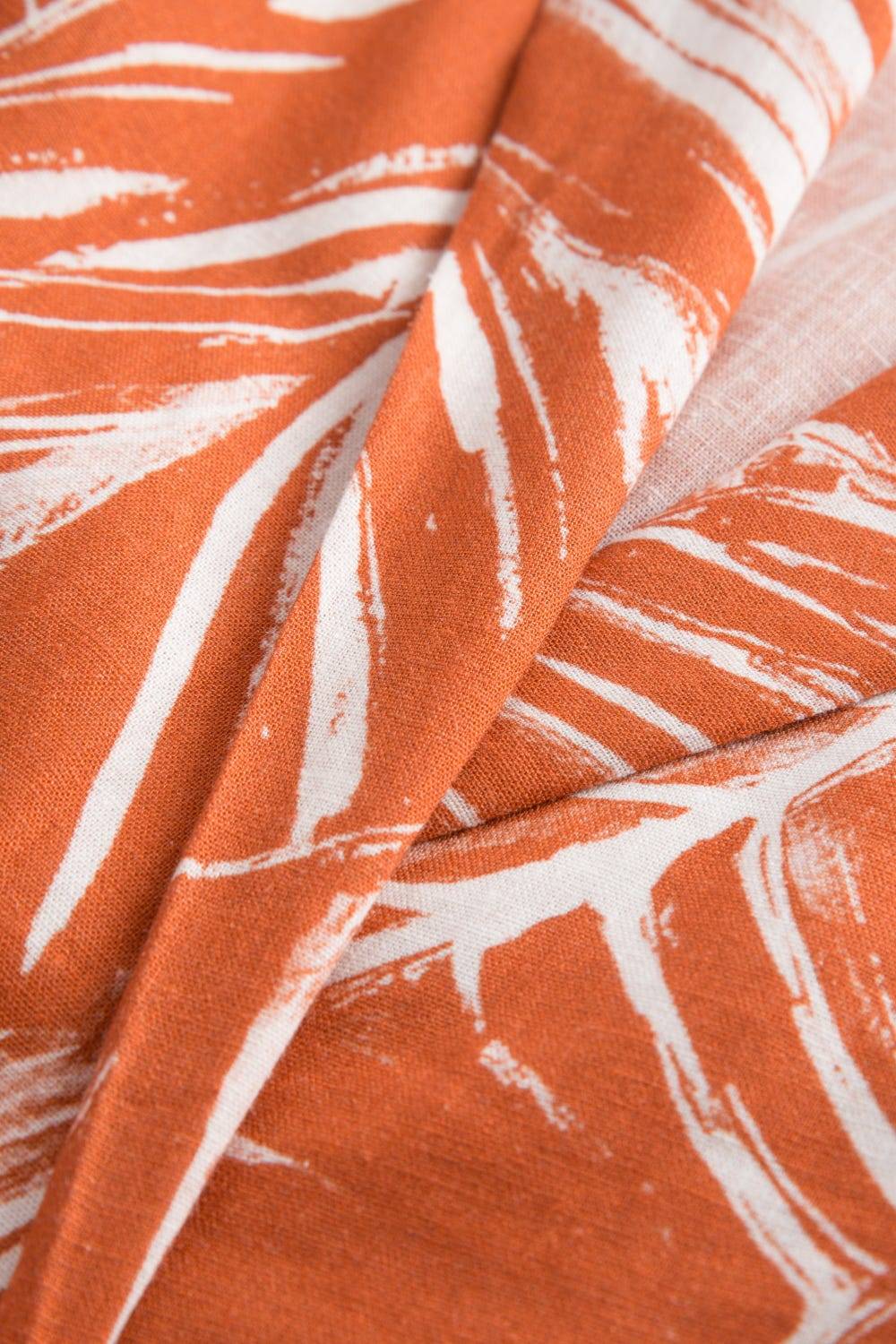 Rösch Freizeitkleid im sommerlichen Blätter-Druck Wickelform Leinen/Viskose Schlussverkauf