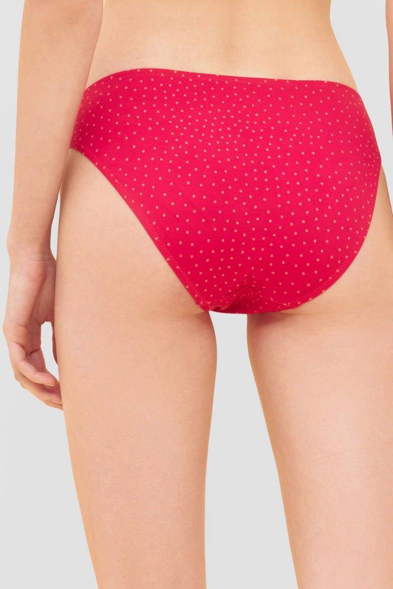Rösch Bikini-Hose im pinken Mini-Tupfen-Druck recyceltes Polyamid/Elasthan Fabrikverkauf
