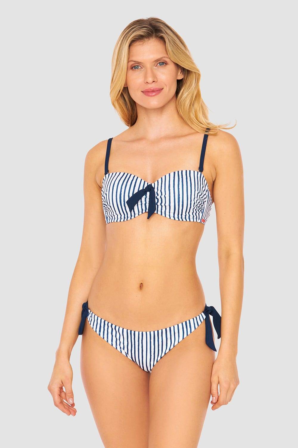 Rösch Bikini Hose im Streifen-Druck Bänder Ripp recyceltes Polyester/Elasthan Großer Ausverkauf