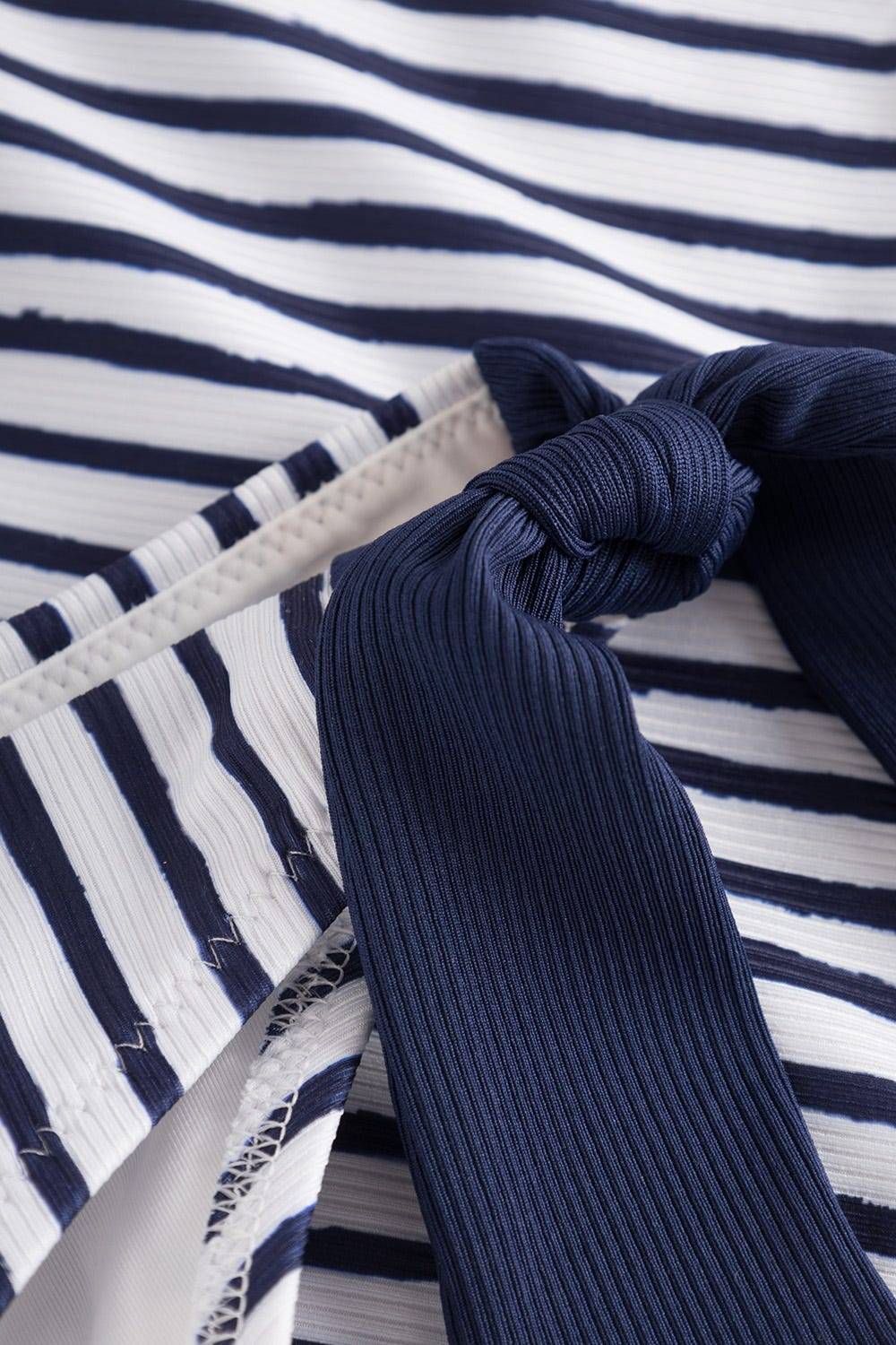 Rösch Bikini Hose im Streifen-Druck Bänder Ripp recyceltes Polyester/Elasthan Großer Ausverkauf