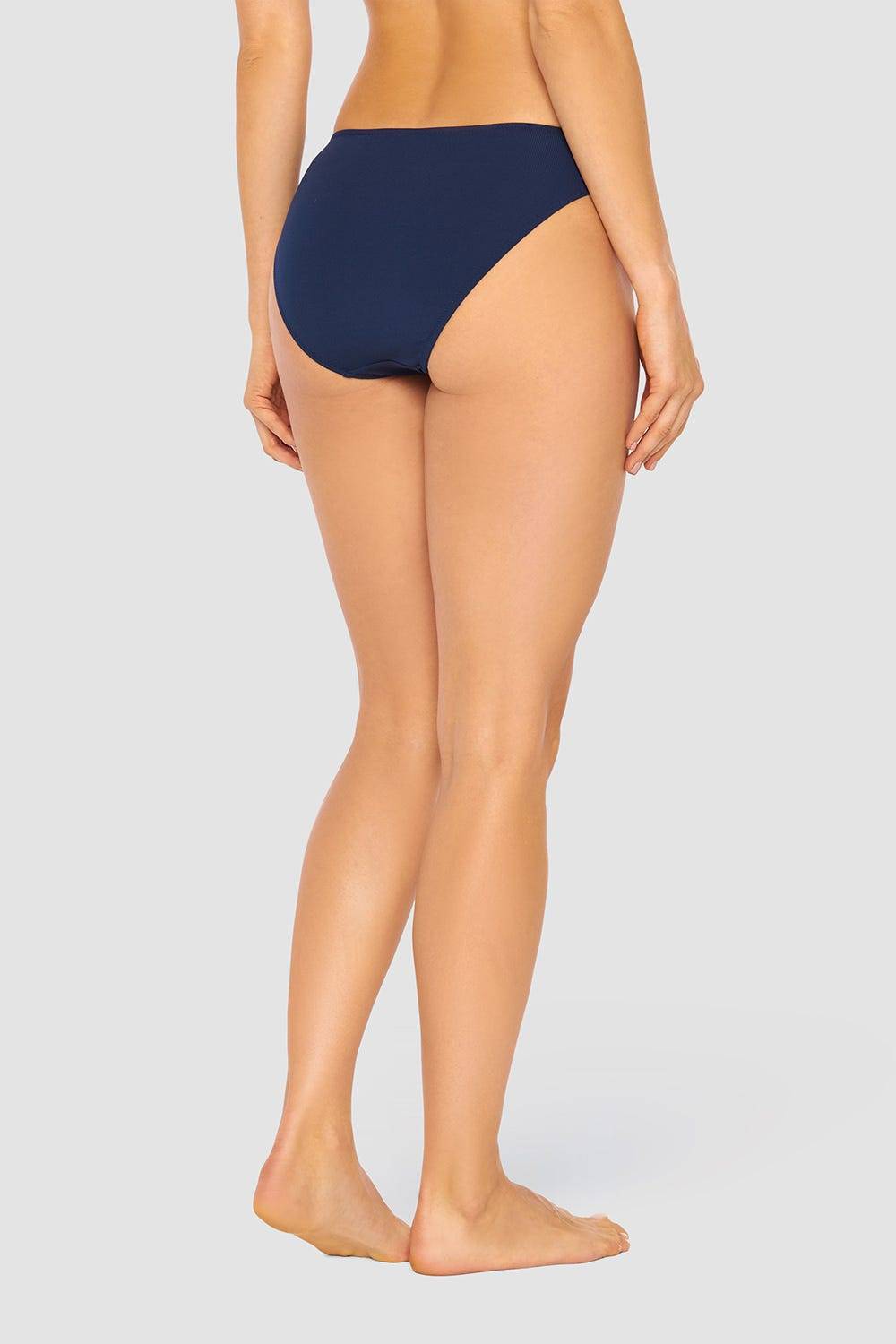 Rösch Klassische Bikini Hose Dunkelblau modern Ripp recyceltes Polyester/Elasthan Begrenztes Angebot
