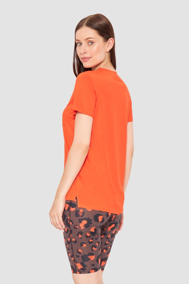 Rösch Y.U Yoga T-Shirt mit Motivdruck Orange Sport Mix &amp; Match Baumwolle/Elasthan Bestseller