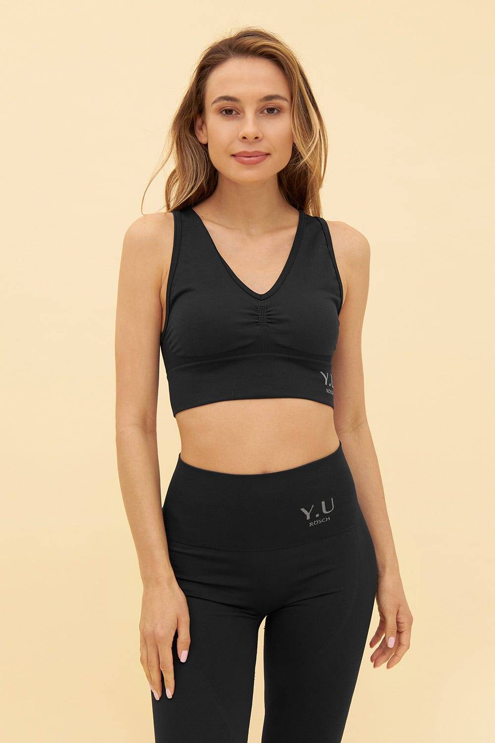 Rösch Y.U Yoga Bustier mit Raffung Seamless Sport Mix & Match recycled Polyamid/Elasthan