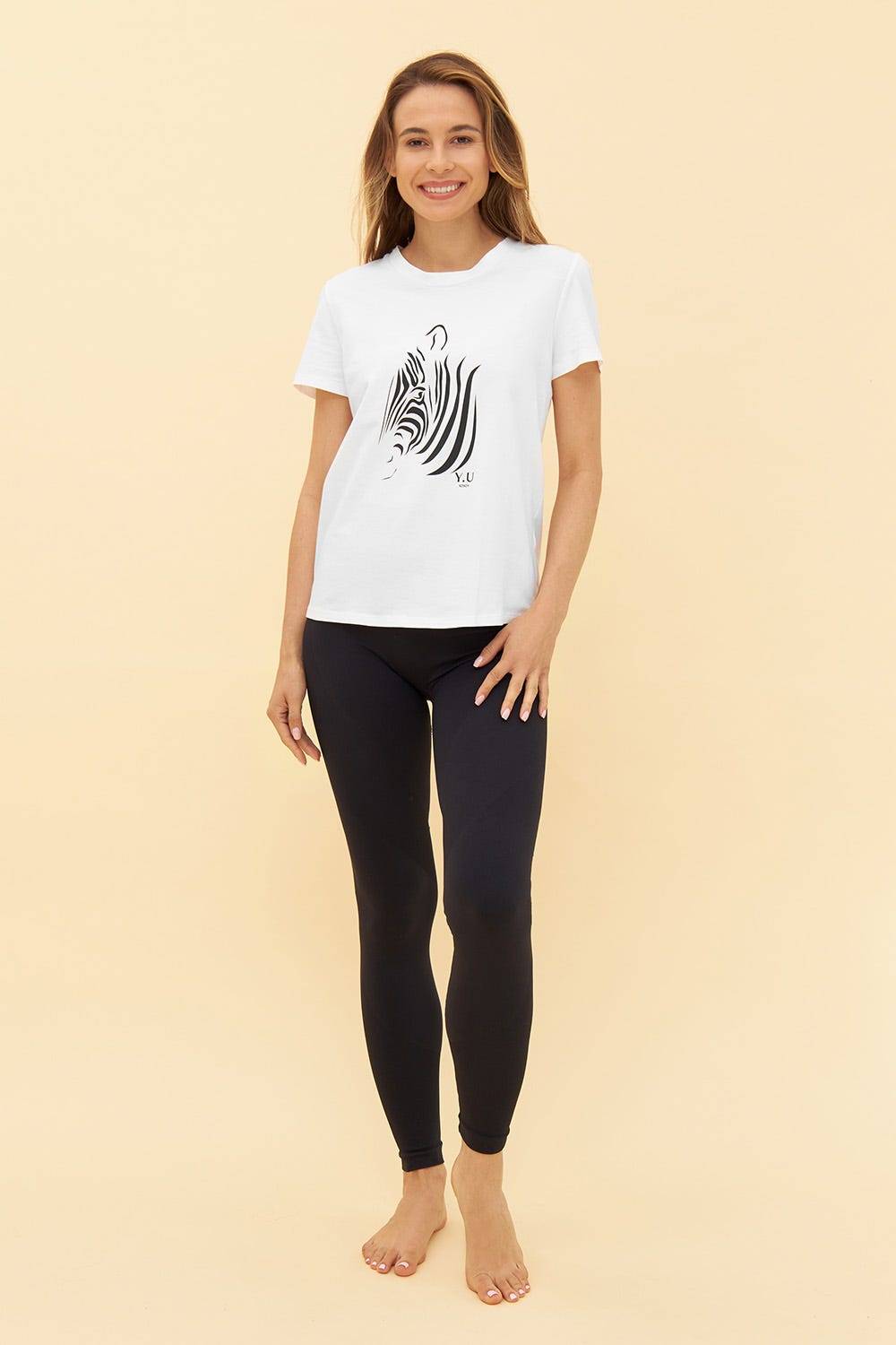 Rösch Y.U Yoga T-Shirt mit Motivdruck Zebra Sport Mix &amp; Match Baumwolle/Elasthan Letzte 3 Tage