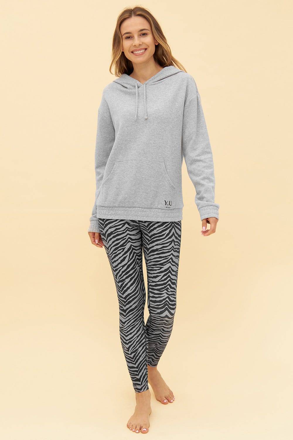 Rösch Y.U Yoga Sweatshirt in Grau Hoodie Loungewear Mix &amp; Match Baumwolle/recycled Polyamid JETZT KAUFEN