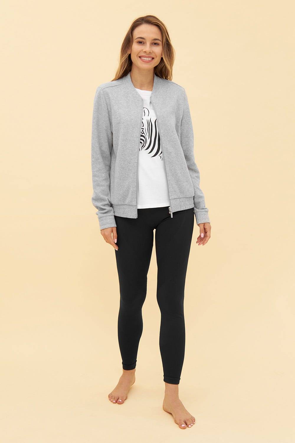 Rösch Y.U Yoga Sweatjacke in Grau Loungewear Mix &amp; Match Baumwolle/recycled Polyamid Neueste Stile