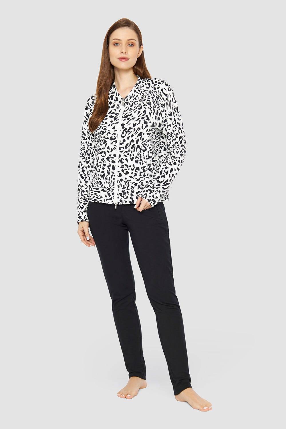 Rösch Sweatjacke im Leo-Muster Baumwolle/Elasthan Bis zu 50% Rabatt