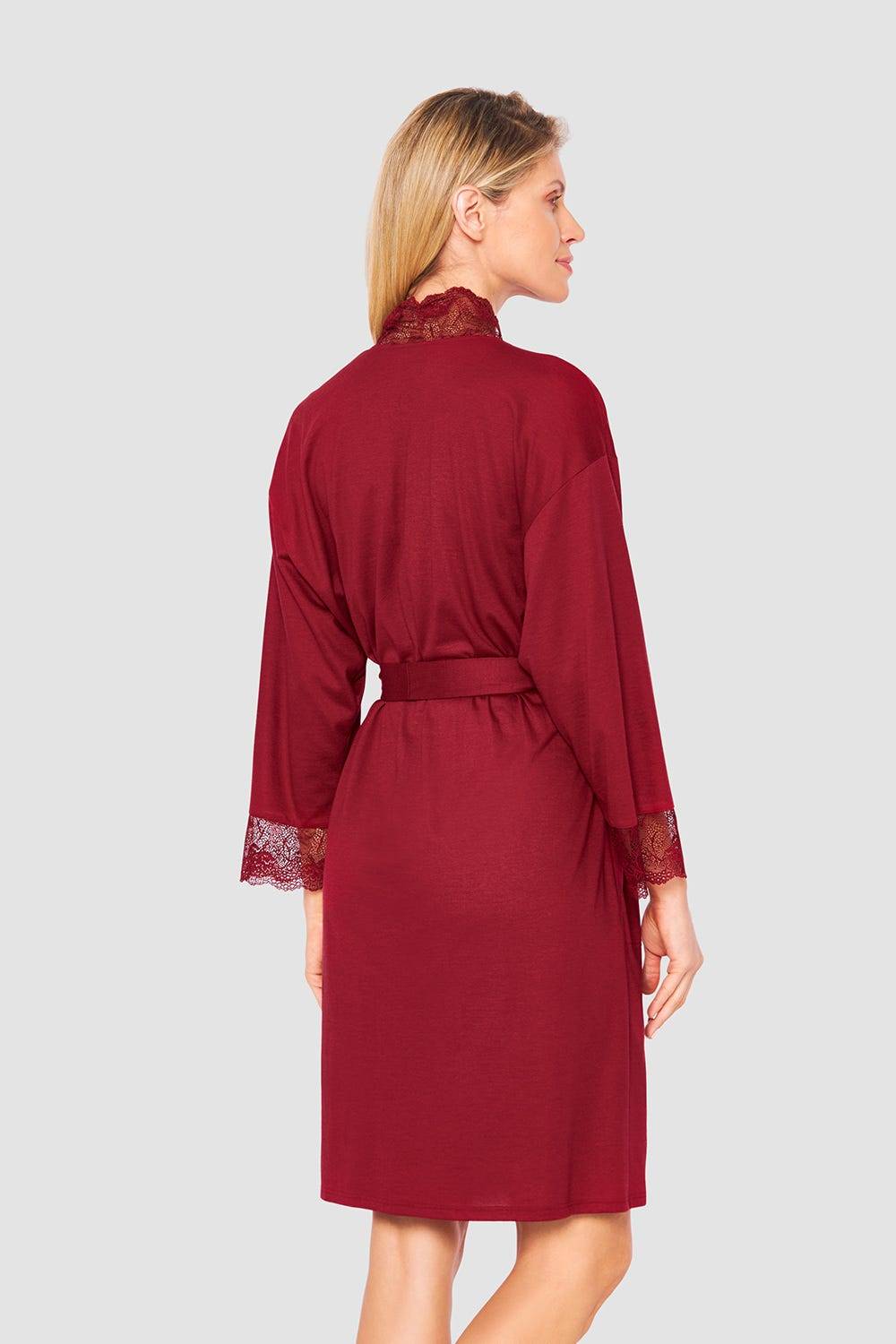 Rösch Wickelmantel mit Spitze Rot Baumwolle/Modal Bis zu 65% Rabatt