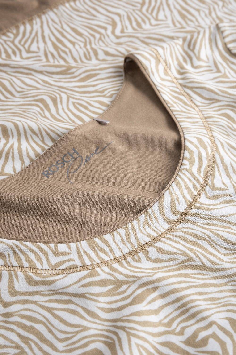 Rösch Shirt im Zebra-Druck Beige Ziernähte A-Linie Mix &amp; Match Baumwolle/Modal Speichern exportieren