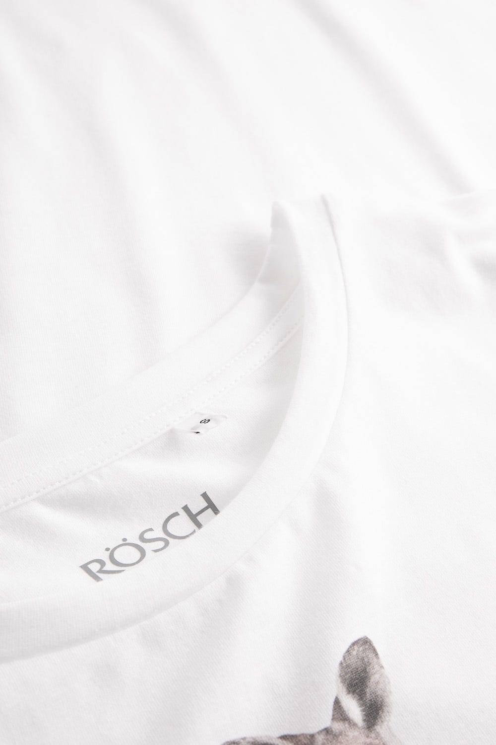 Rösch T-Shirt mit Motivdruck Känguru Basic Weiß Mix &amp; Match 100% Baumwolle Rabatte dieses Monats