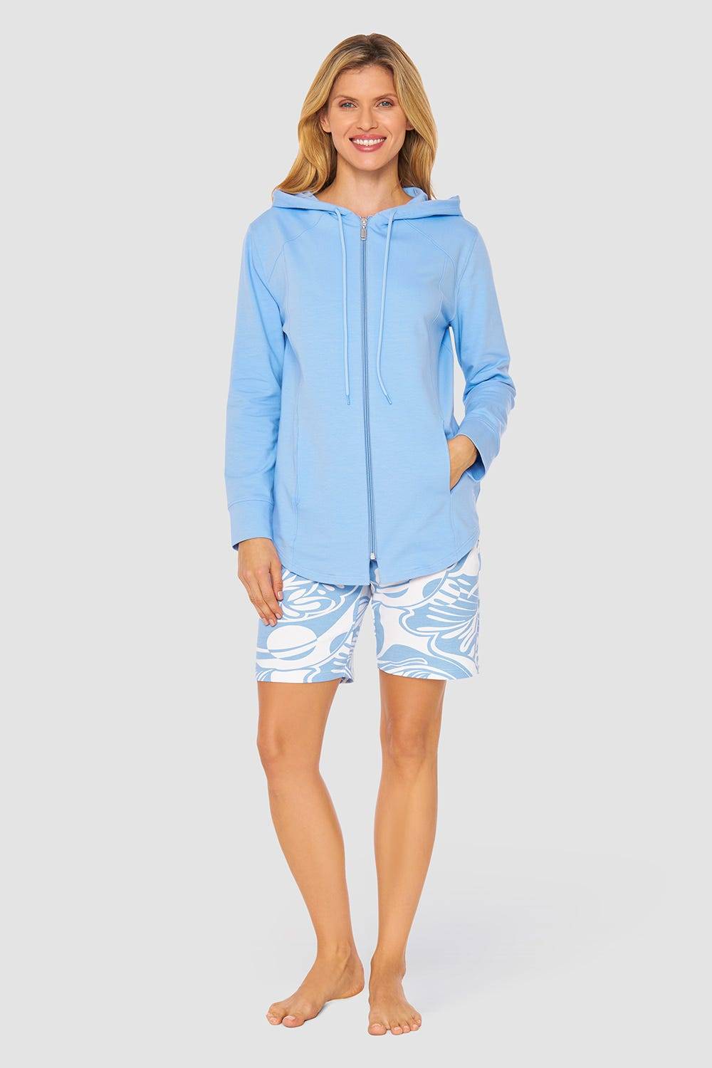Rösch Jacke mit Kapuze und Reißverschluss Sweat Taschen Baumwolle/Elasthan Online